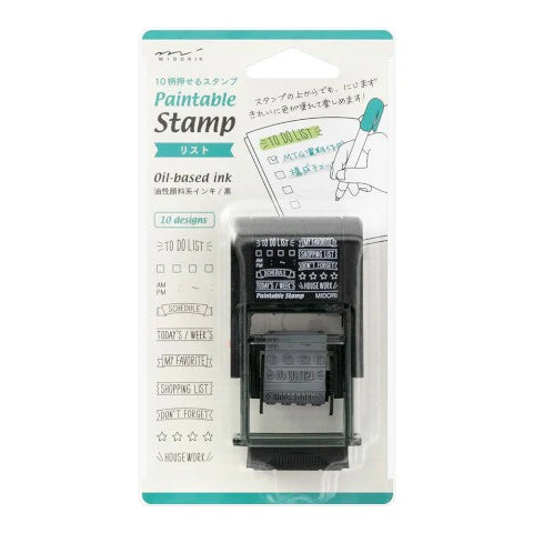 Paintable Stamp with oil-based ink on packaging