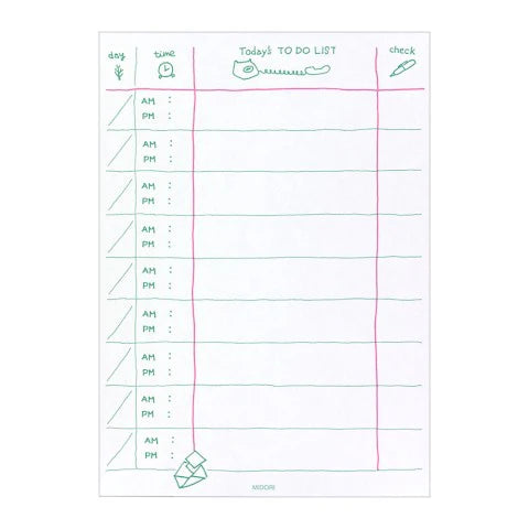 Midori To Do Memo Pad - Job - The Stkr Store