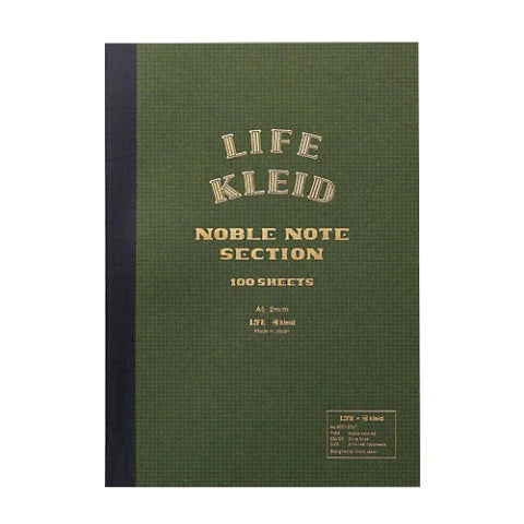 Kleid X LIFE Noble Note A5 - Olive - Cream Paper - The Stkr Store