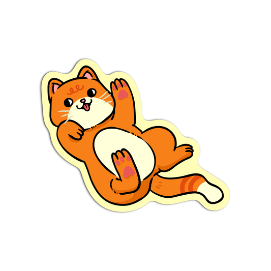Cat laying on Bed Sticker