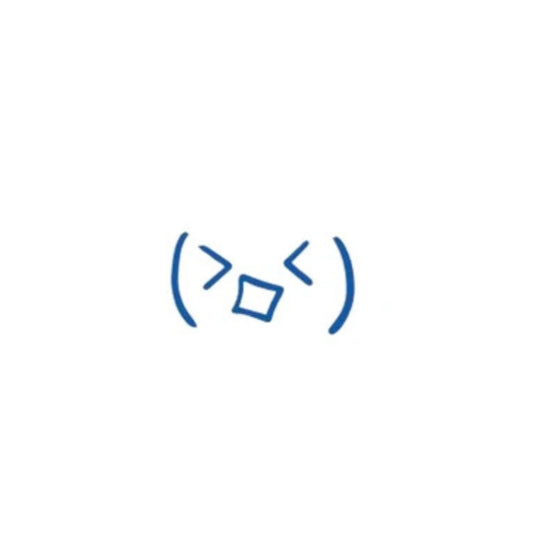 Blue icon resembling a face with a square for a mouth on a white background