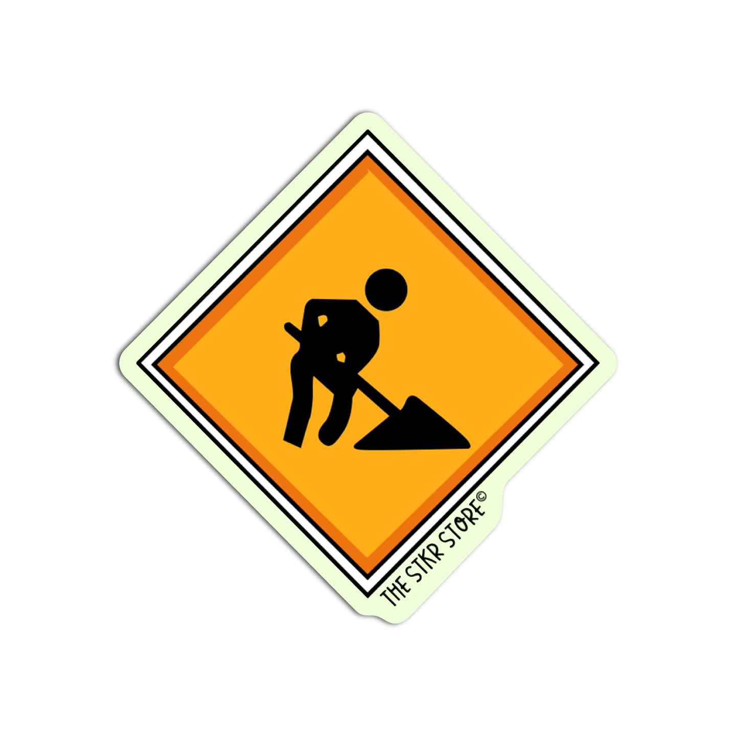 Men at Work Road Sign Sticker