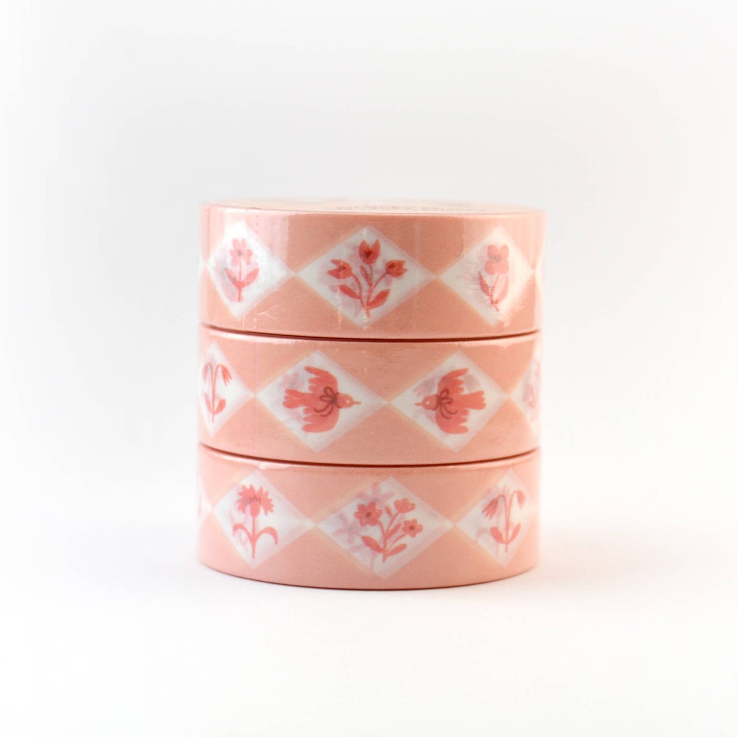 Floral Diamonds Pink 15mm Washi Tape