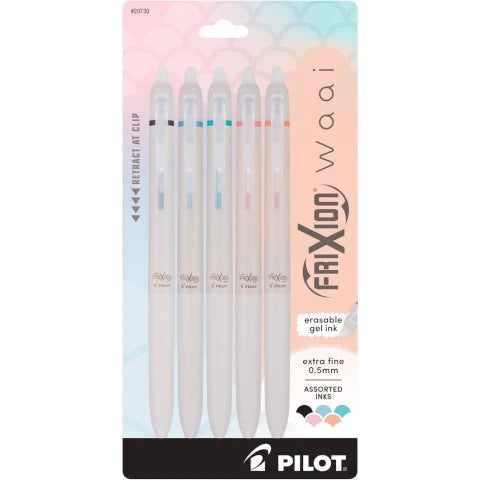 Frixion Waai Clicker Erasable 0.5mm 5-Color Pack