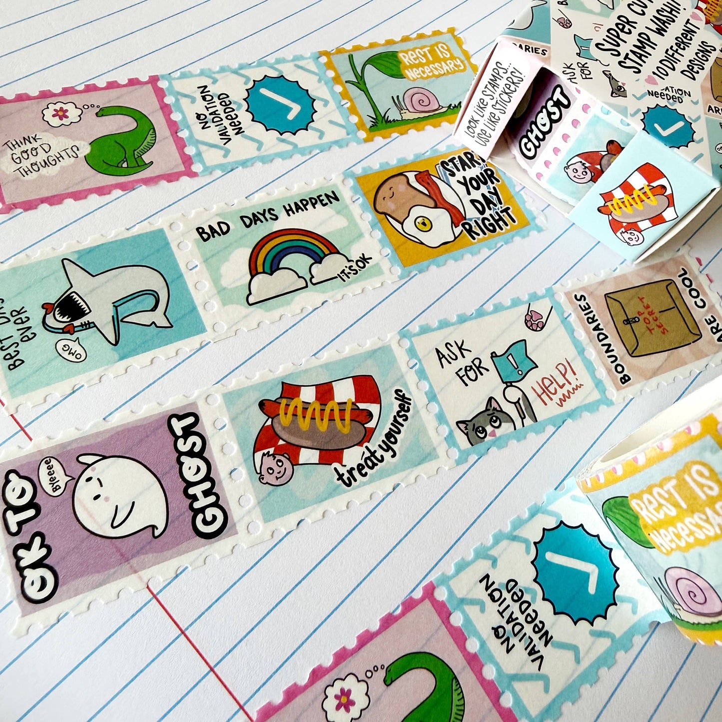 Tiny Pep Talks Faux-stage Stamp Washi