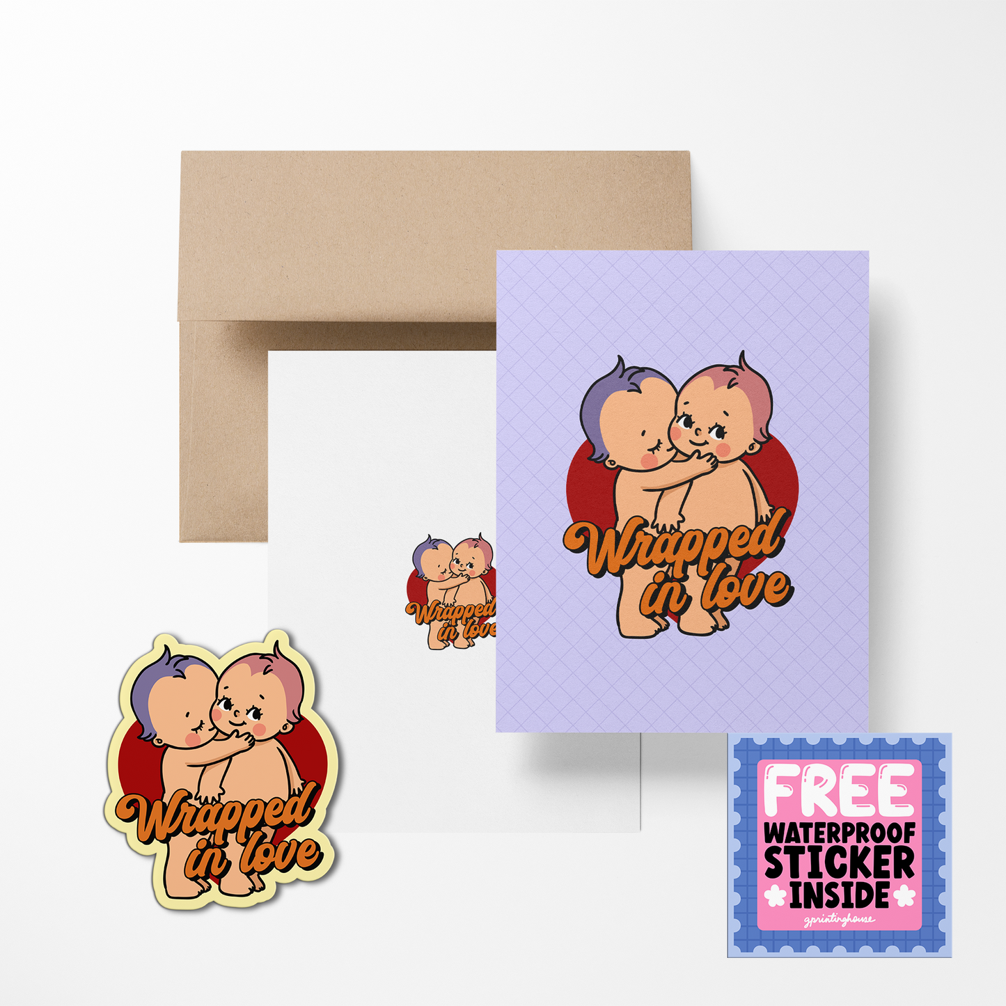 Retro Baby Valentine Greeting Cards - The Stkr Store