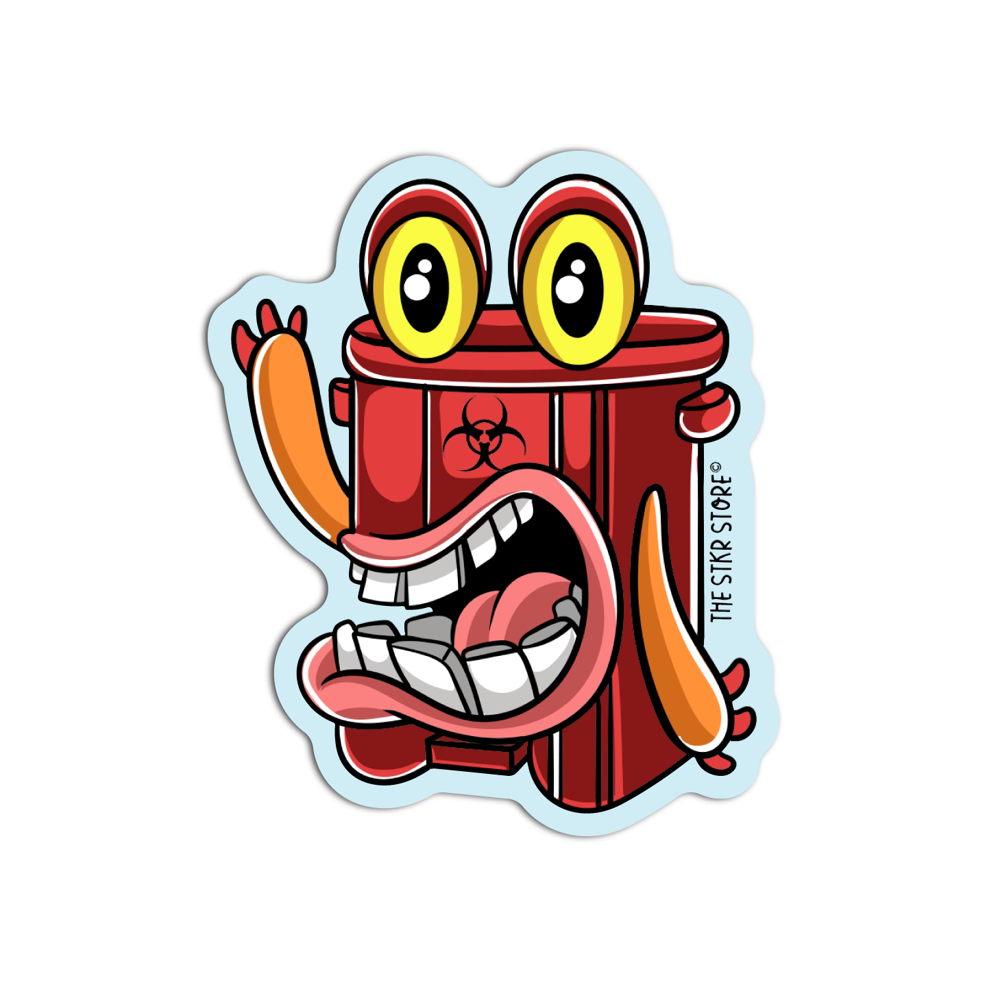 Red Monster Bin Sticker