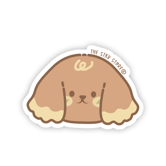 Fluffy Poodle Face - Cute Animals Face Sticker