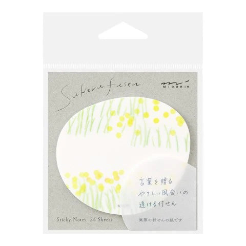 Sticky notes with floral design in packaging on a white background