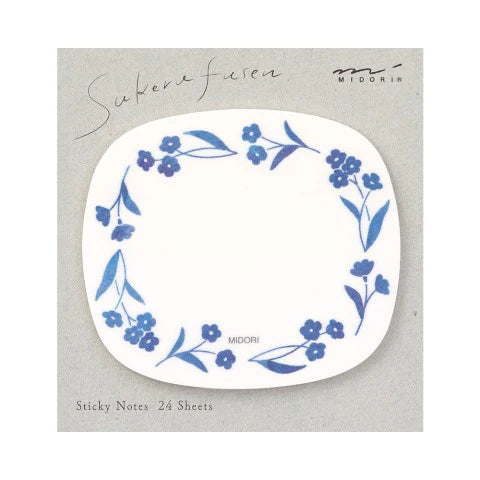 Sticky Notes Transparency Blue Flowers - The Stkr Store