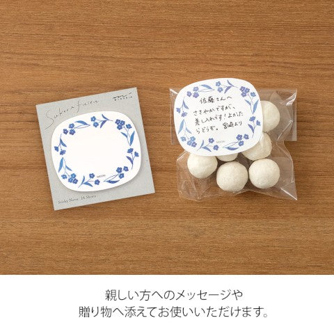 Sticky Notes Transparency Blue Flowers - The Stkr Store