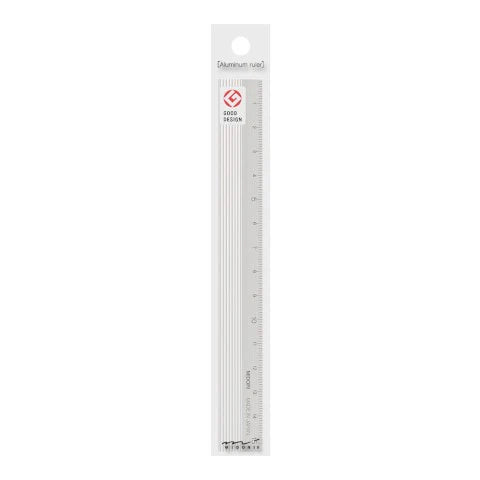 Clear ruler with measurement markings on a white background