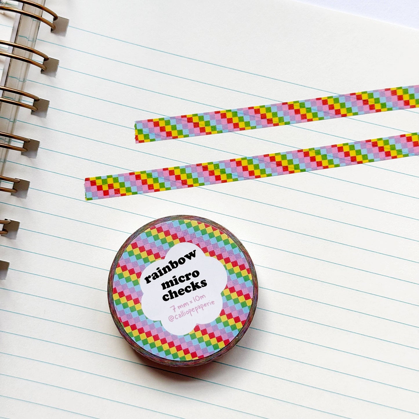 Micro Rainbow Check Narrow Washi Tape