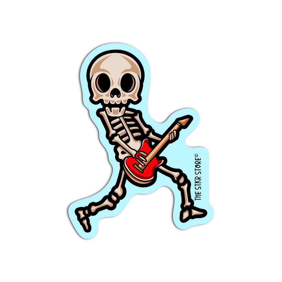 Skeleton Guitarist Skeleton Sticker – The Stkr Store