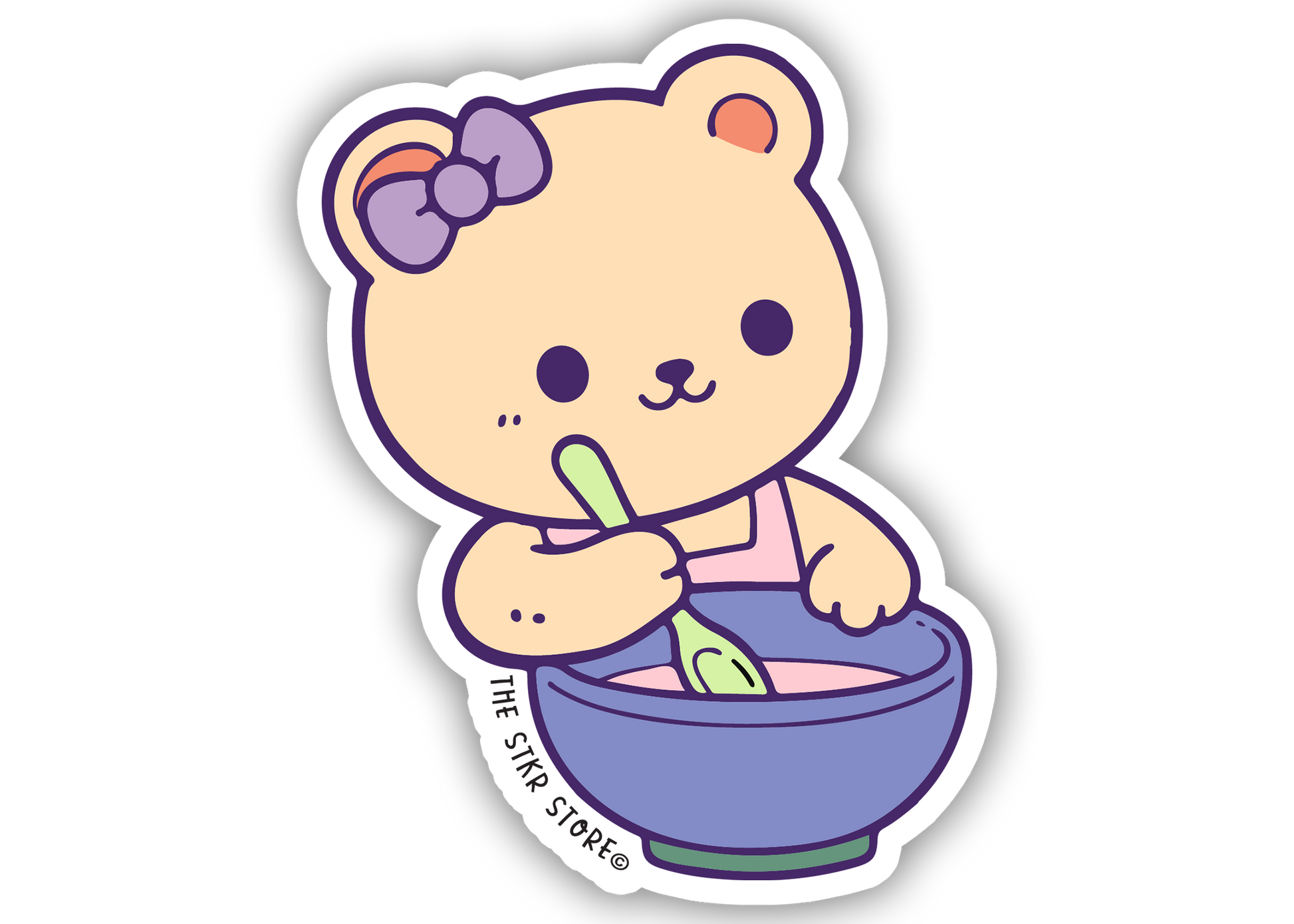 Mixing Bear - Cute Baking Animal Sticker - The Stkr Store