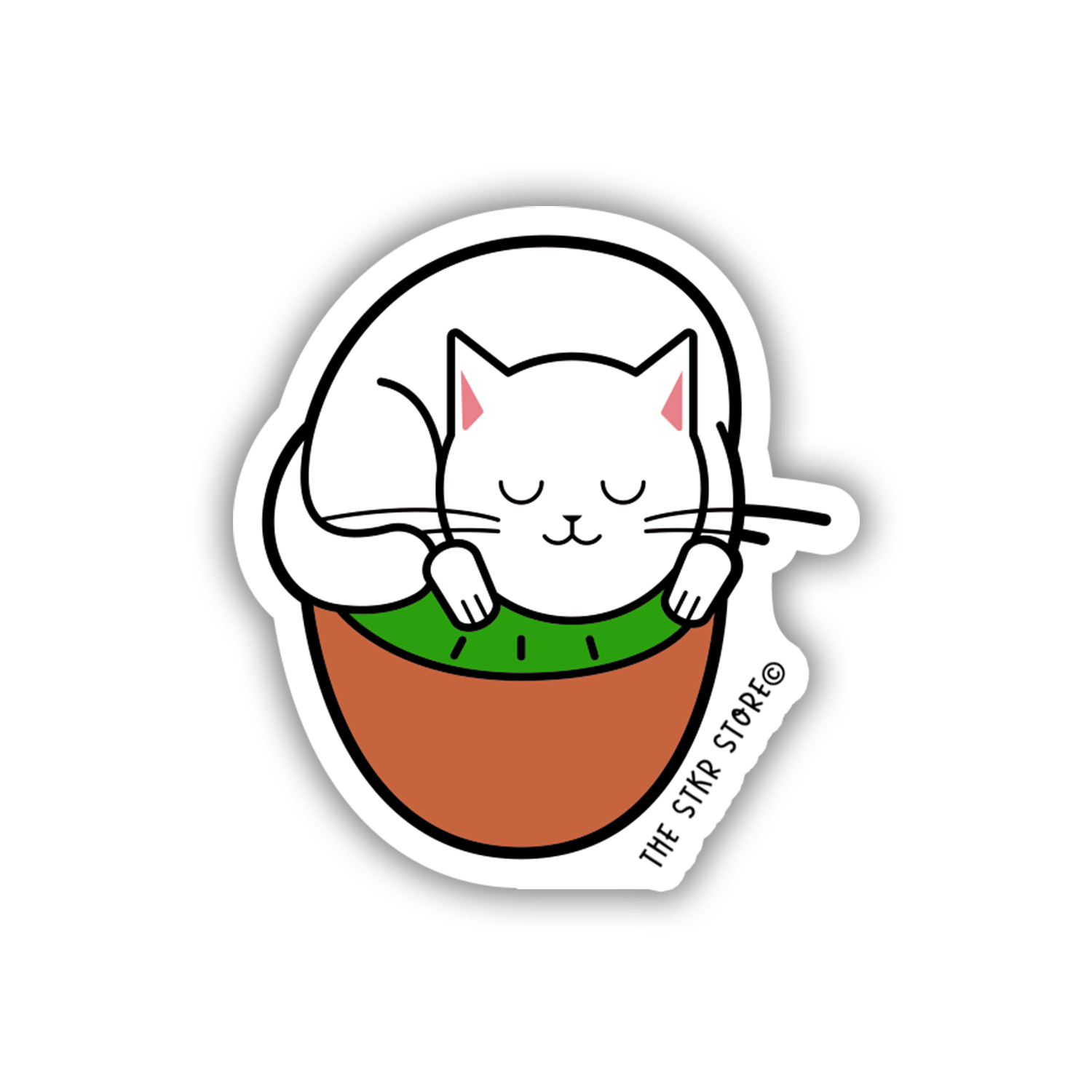 Kiwi Nest Cat - Cat Playing Fruits Sticker - The Stkr Store
