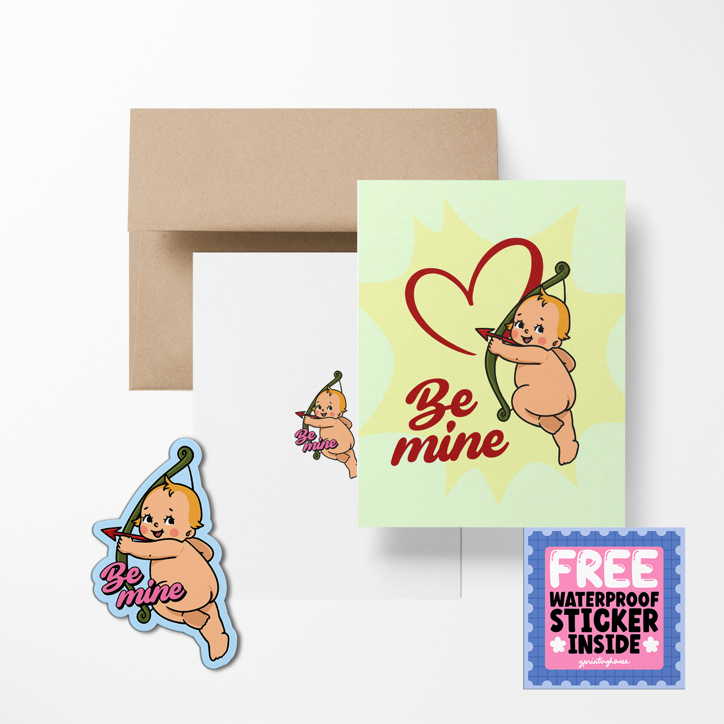 Retro Baby Valentine Greeting Cards - The Stkr Store