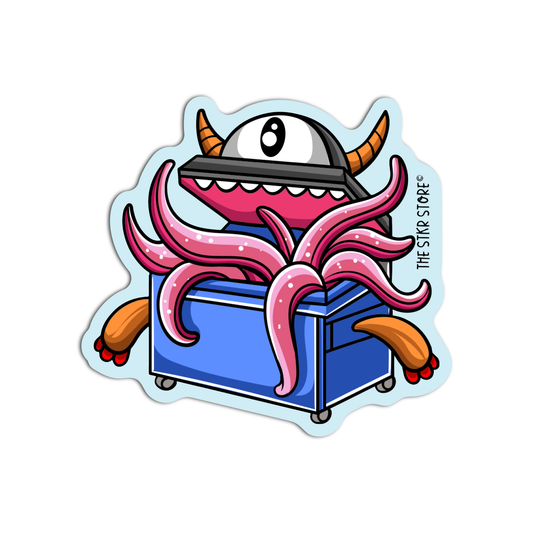 Blue Monster Bin Sticker
