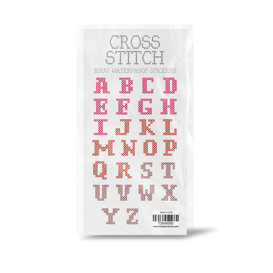 Cross Stitch Alphabet 02 Sticker Sheet