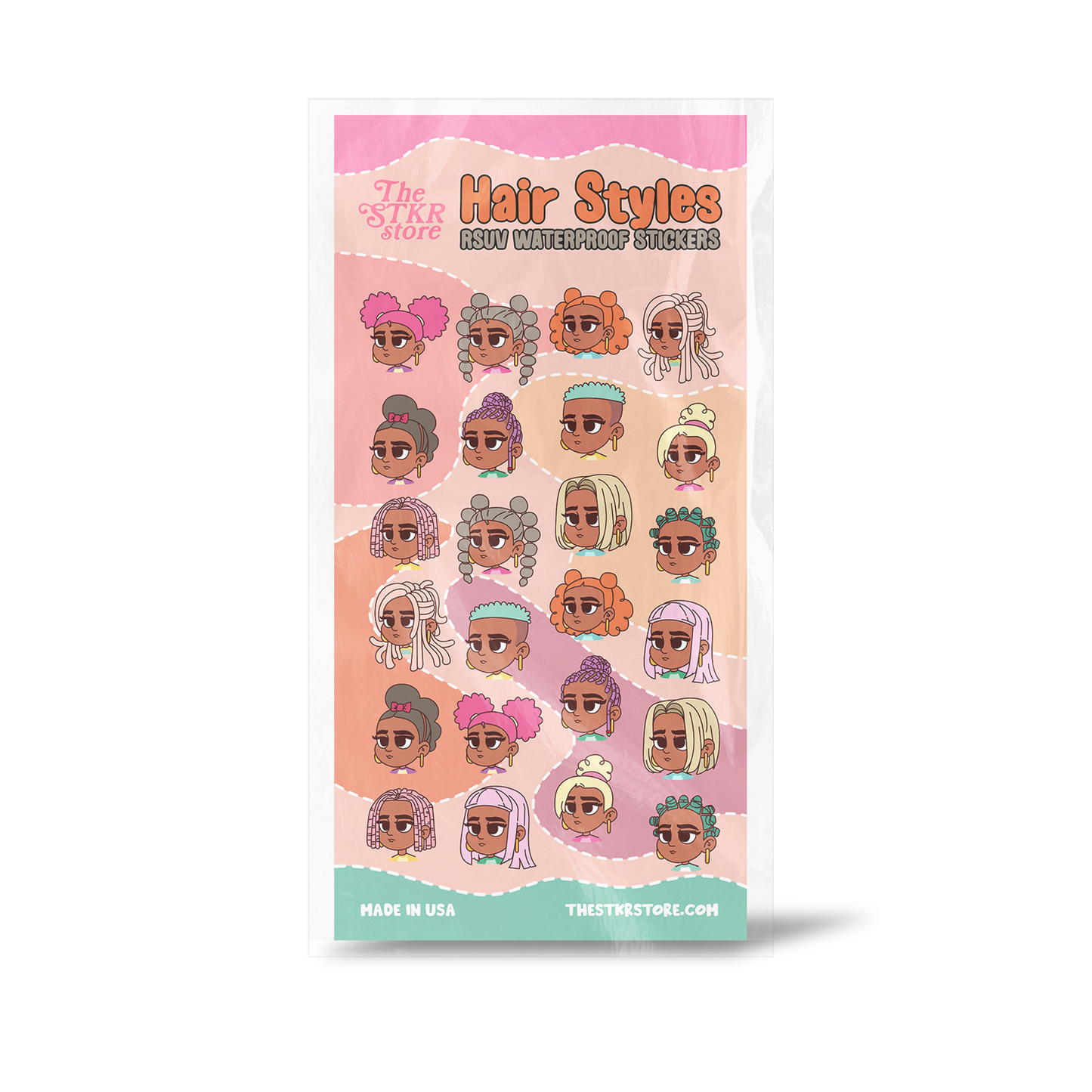 Hair Styles Sticker Sheet