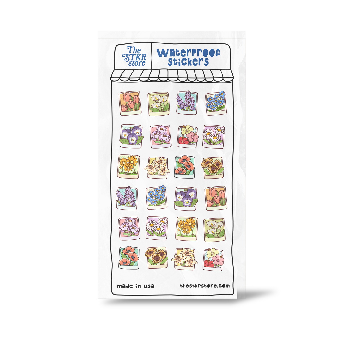 Polaroid Flowers Sticker Sheet