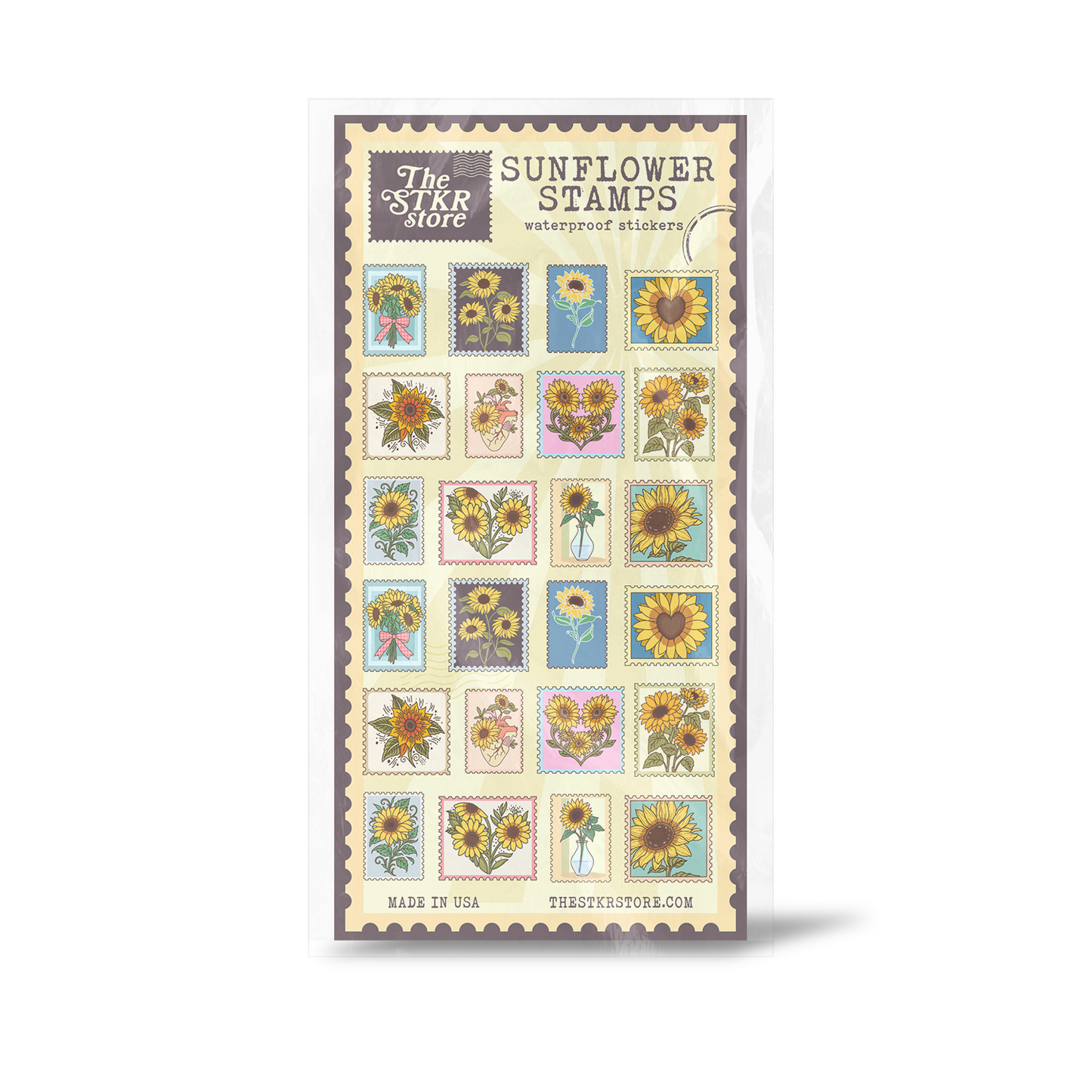 Sunflower Stamps Sticker Sheet