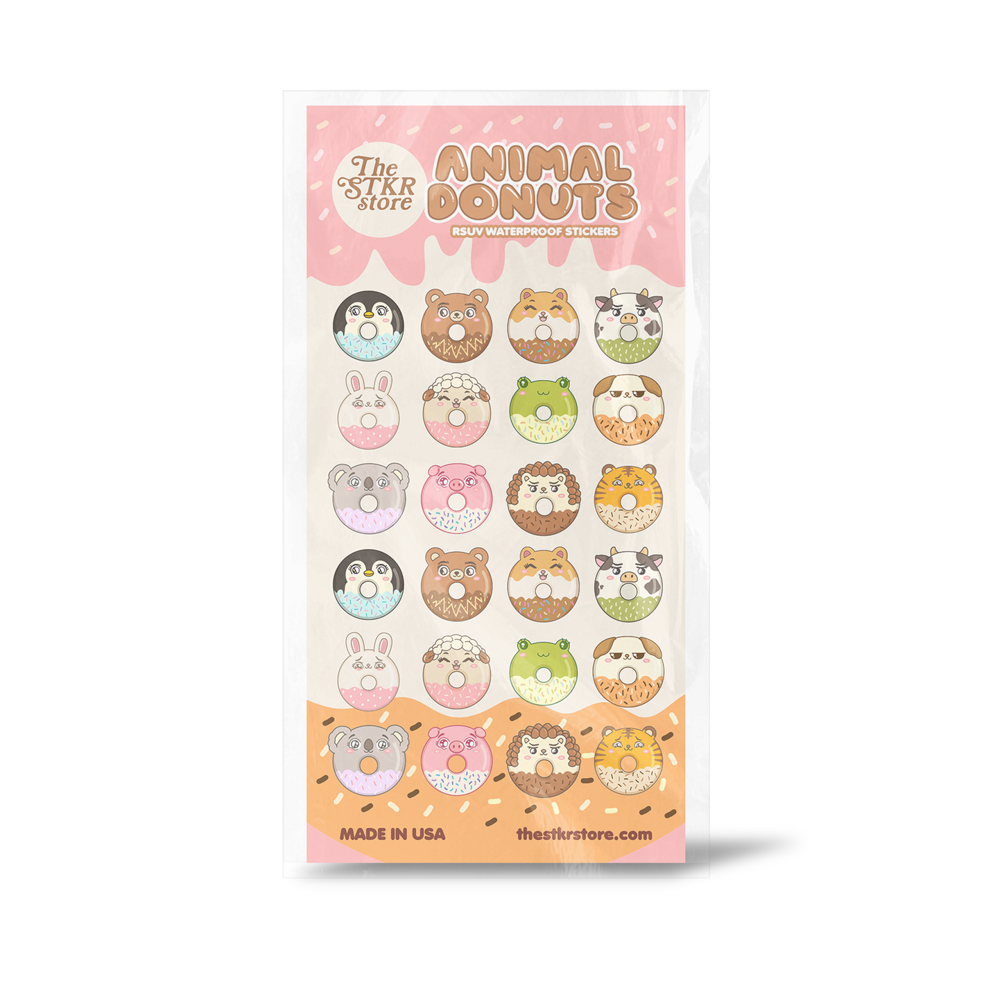 Animal Donuts Sticker Sheet