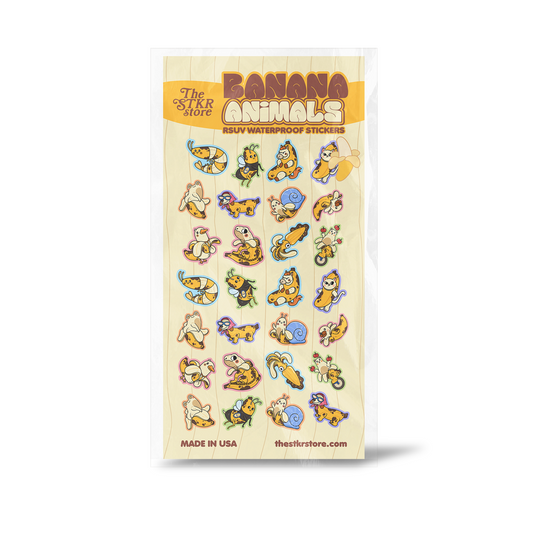 Banana Animals Sticker Sheet