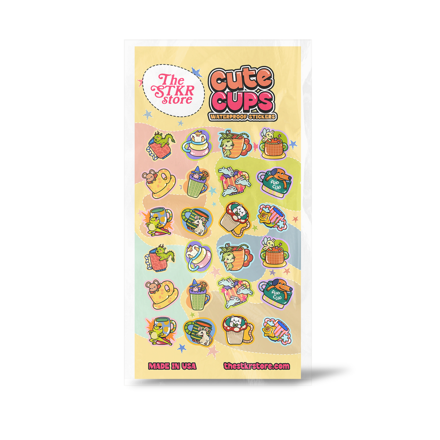 Cute Cups Sticker Sheet