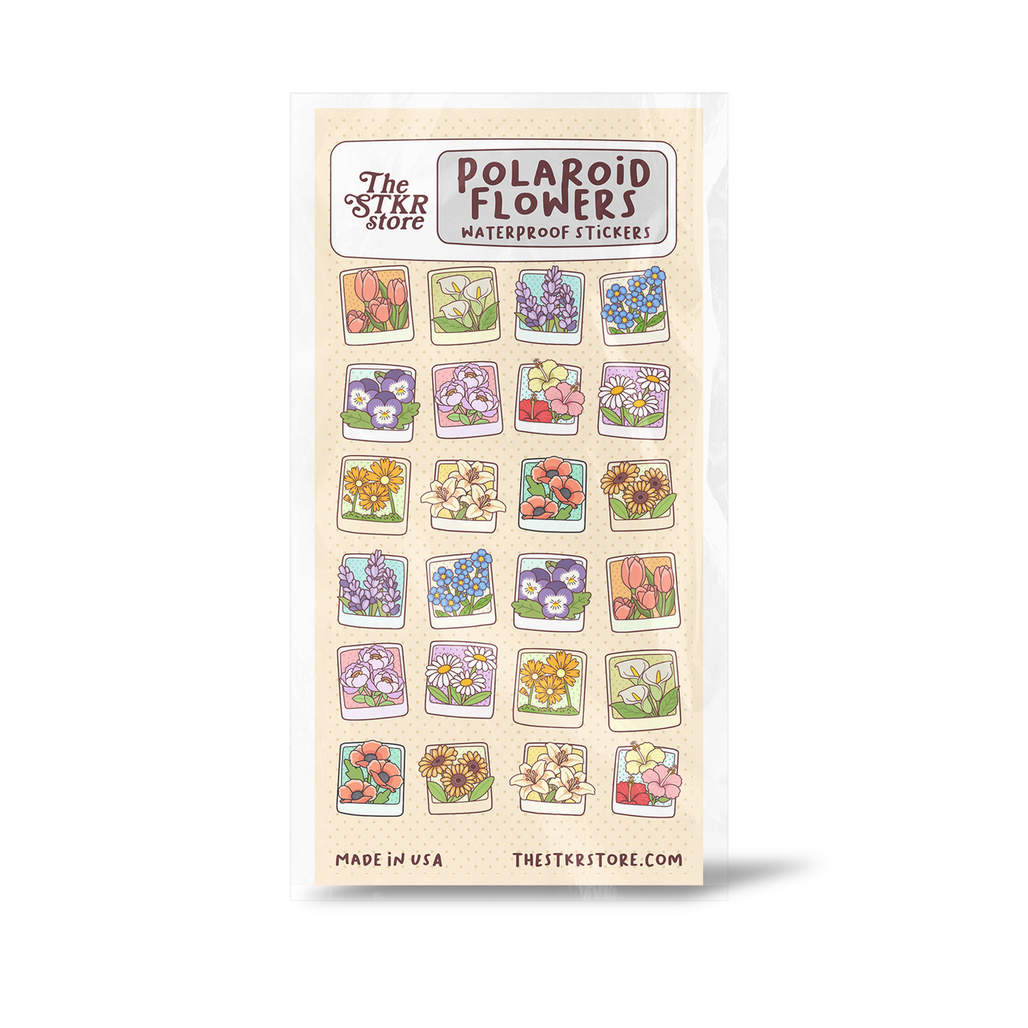 Polaroid Flowers Sticker Sheet