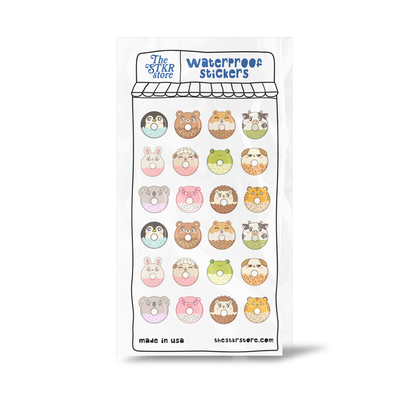 Animal Donuts Sticker Sheet