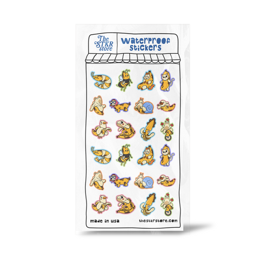 Banana Animals Sticker Sheet