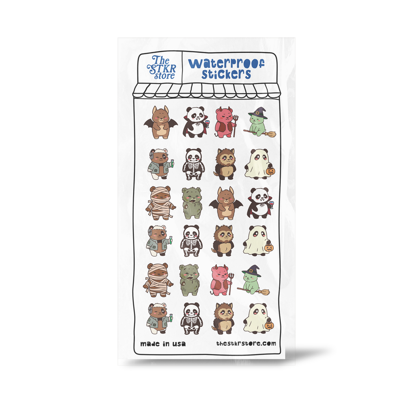 Bears Halloween Party Sticker Sheet