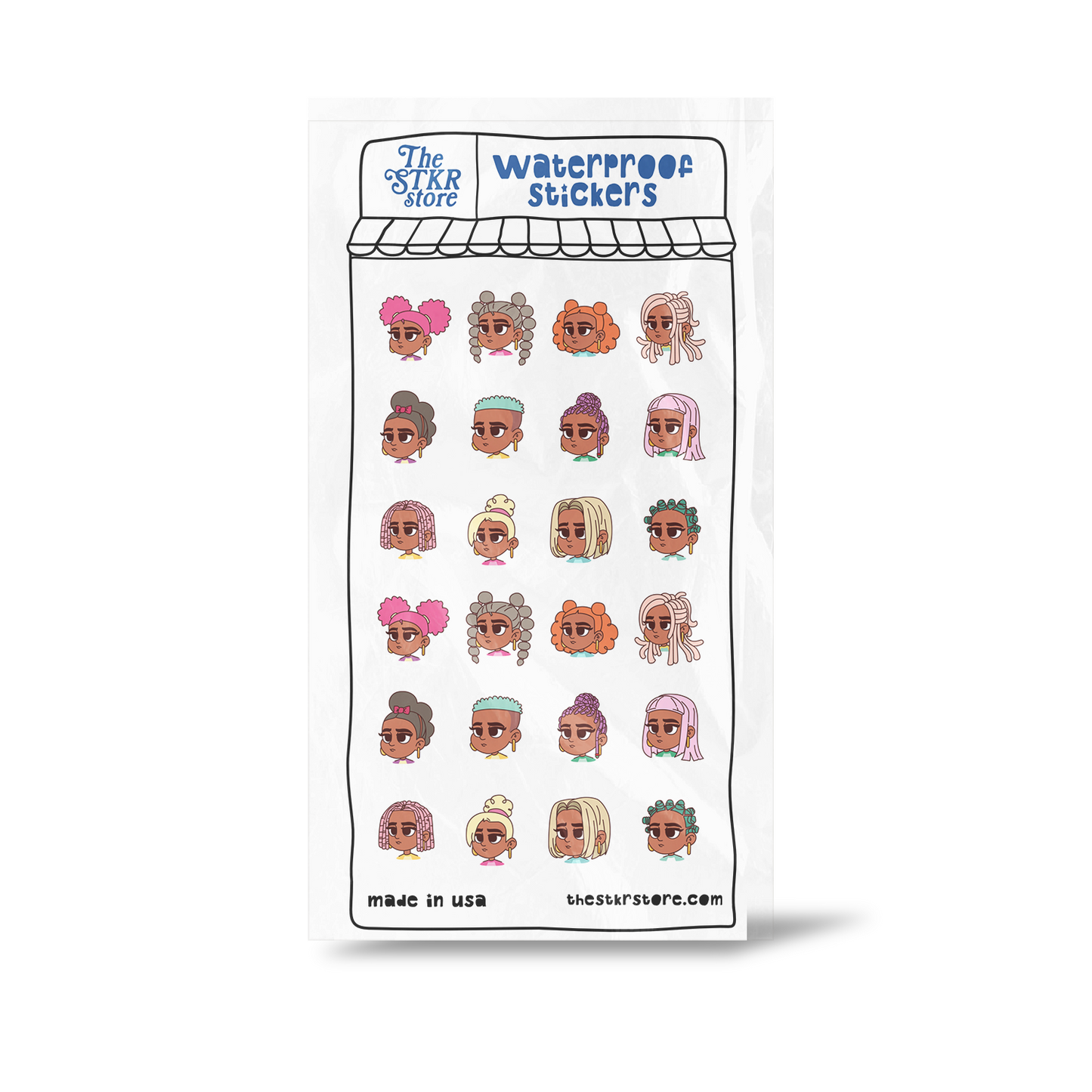 Hair Styles Sticker Sheet