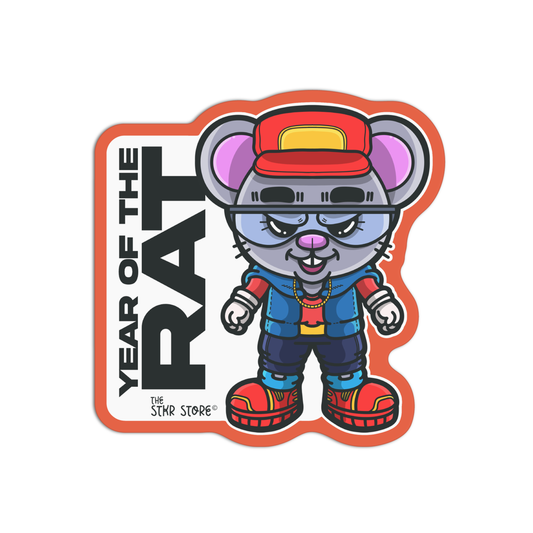 Year of the Rat Zodiac Sign Cyberpunk Sticker