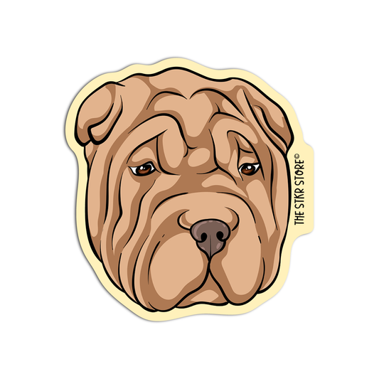 Chinese shar-pei Head Dog Breed Stickers