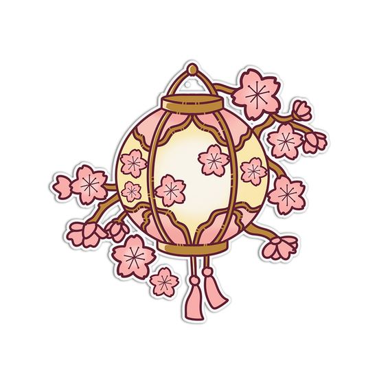 Cherry Blossom Lantern Sticker