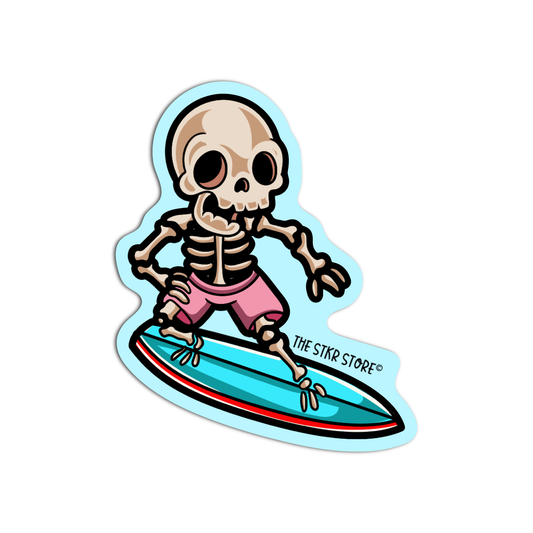 Skeleton Surfer Skeleton Sticker