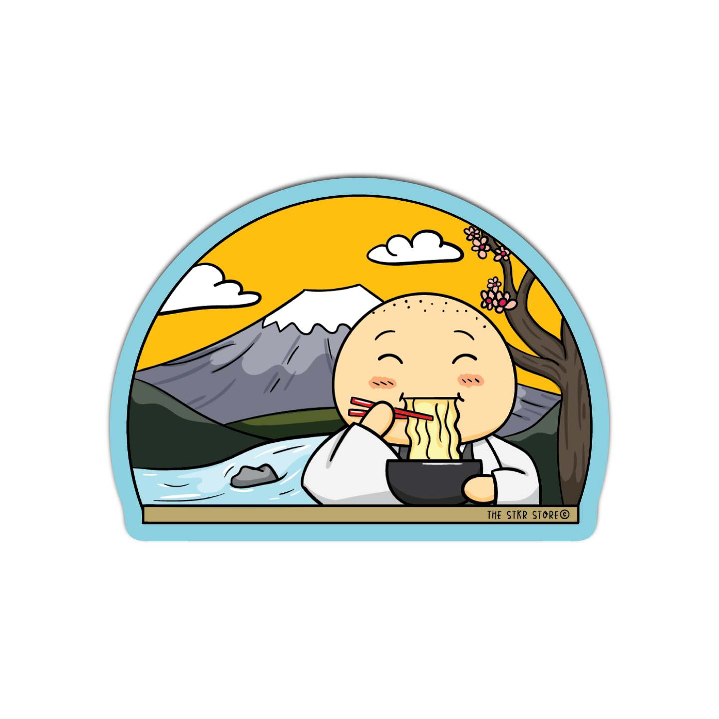 Sean eating Ramen Sean Potato's Vacation Sticker