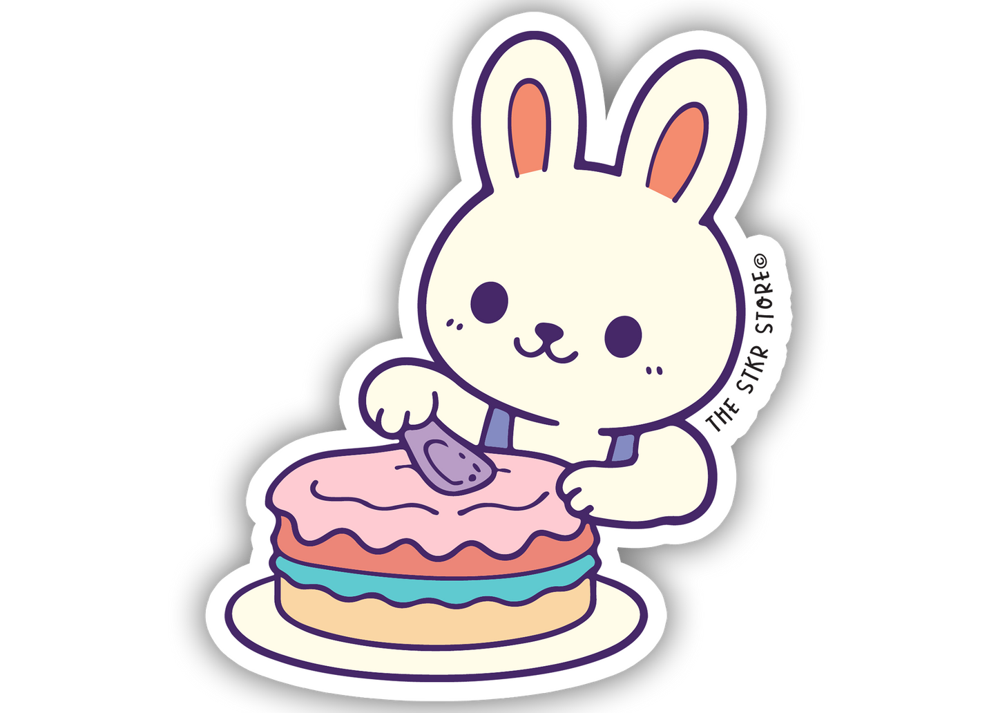 Cake Froster Bunny - Cute Baking Animal Sticker - The Stkr Store