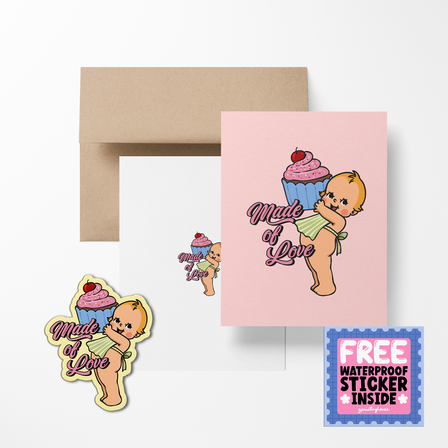 Retro Baby Valentine Greeting Cards - The Stkr Store