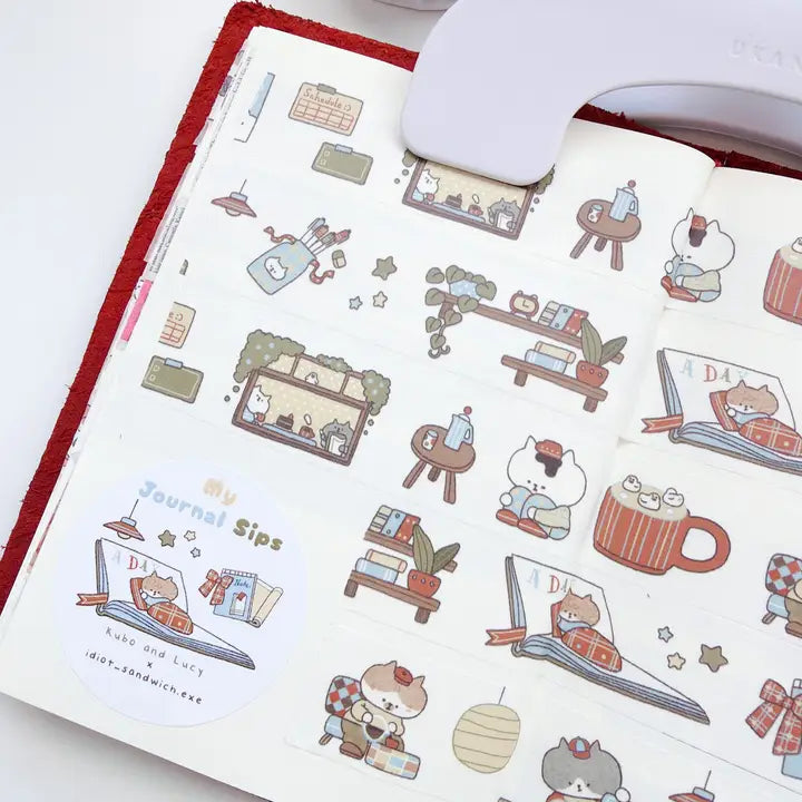 Kuboandlucy x Idiot Sandwich My Journal Sips V.1 (Cafe Journaling) Washi Tape