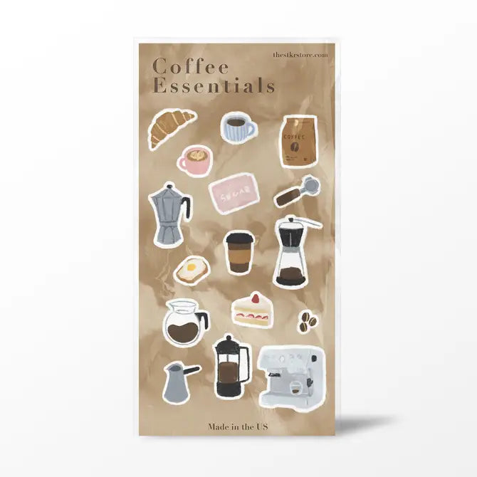 Coffee Essentials Sticker Sheet - The Stkr Store