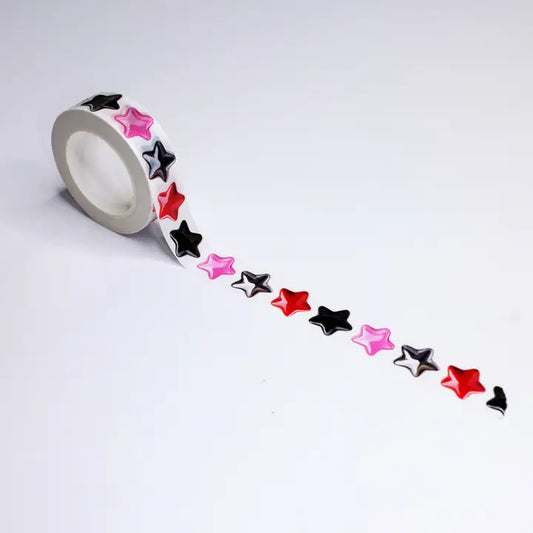 Decorative tape with star-shaped cutouts on a white background