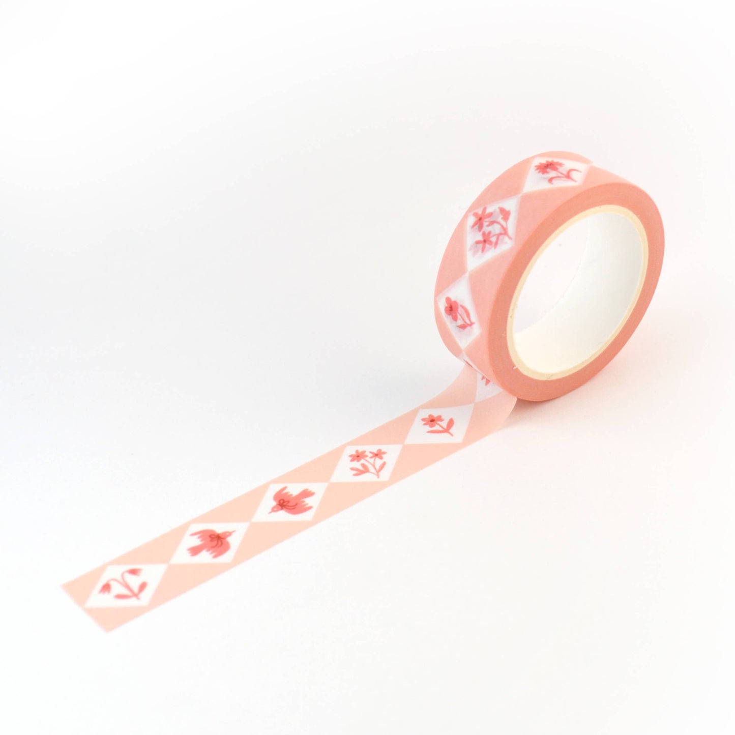 Floral Diamonds Pink 15mm Washi Tape