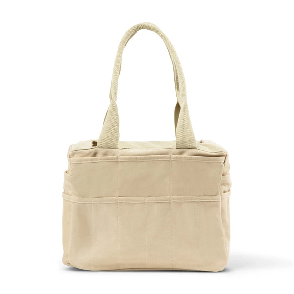Beige tote bag on a white background