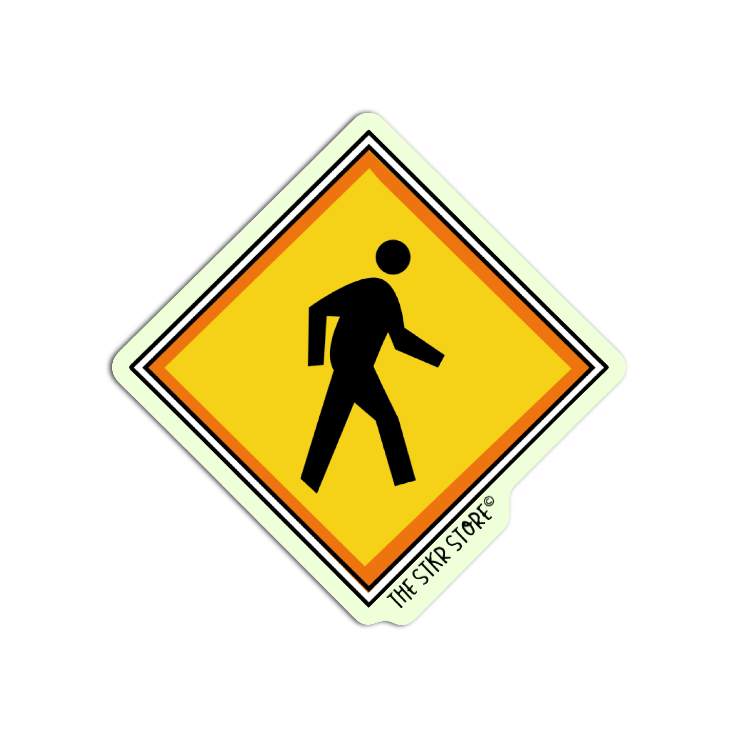 Pedestrian Crossing Road Sign Sticker