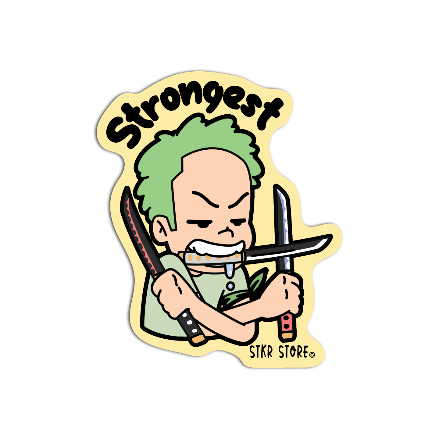 Mikey cosplaying Zoro Sticker