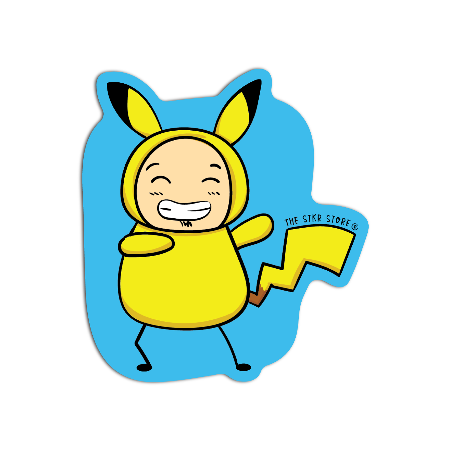 Sean Potato as Pikachu Cosplay Pokemon Sticker