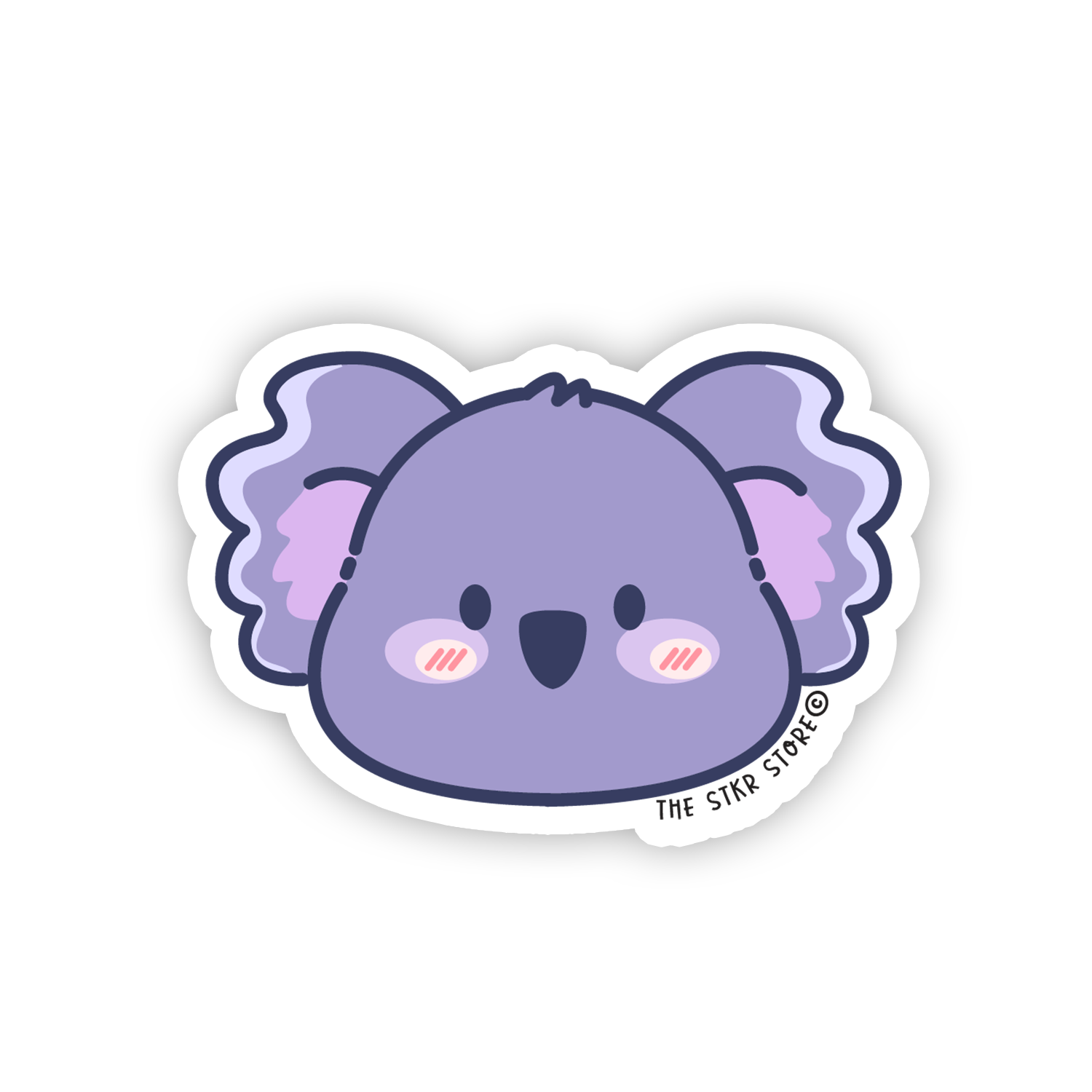 Lavender Koala Face - Cute Animals Face Sticker - The Stkr Store